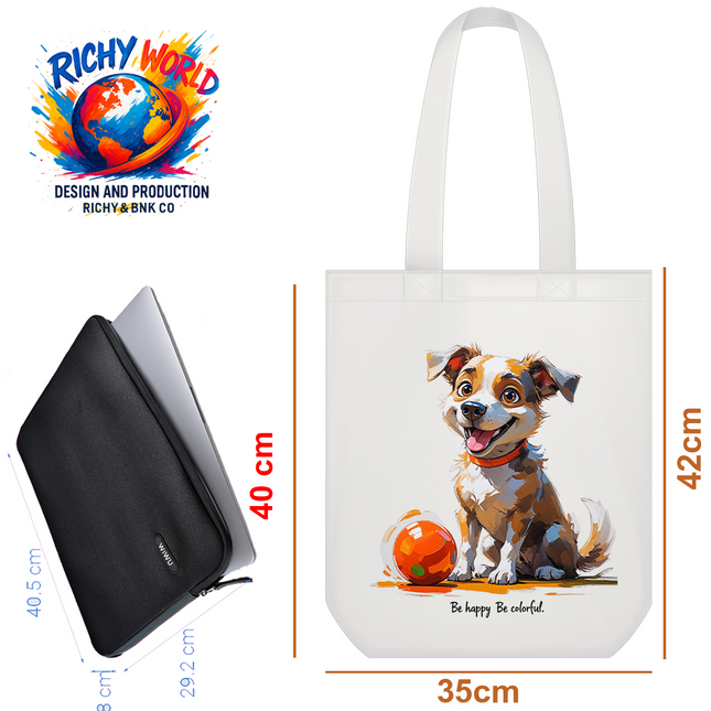 Playful Puppy - Dog Tote Bag – Eco Canvas