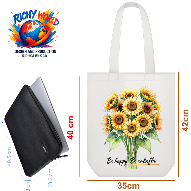 Beautiful Sunflowers Style 2 - Flower Tote Bag – Eco Canvas