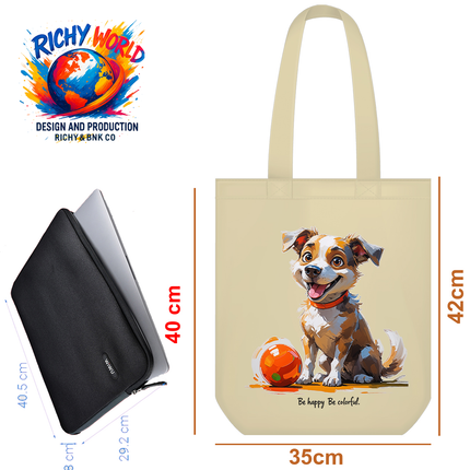 Playful Puppy - Dog Tote Bag – Eco Canvas
