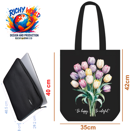 Rainbow Tulips - Flower Tote Bag – Eco Canvas