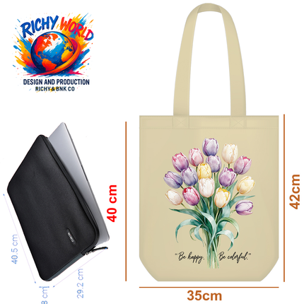 Rainbow Tulips - Flower Tote Bag – Eco Canvas