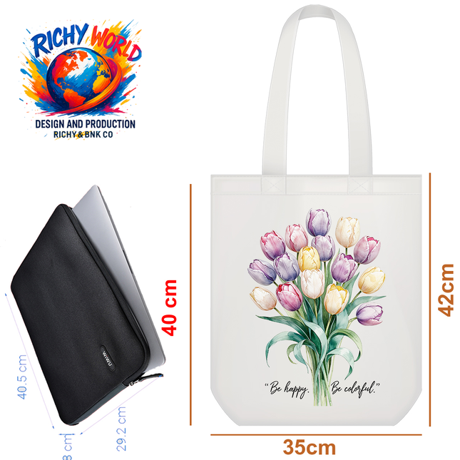 Rainbow Tulips - Flower Tote Bag – Eco Canvas