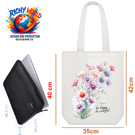 Cosmos Whispers - Flower Tote Bag – Eco Canvas