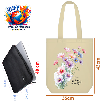 Cosmos Whispers - Flower Tote Bag – Eco Canvas