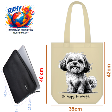 Happy Shih Tzu - Dog Tote Bag – Eco Canvas