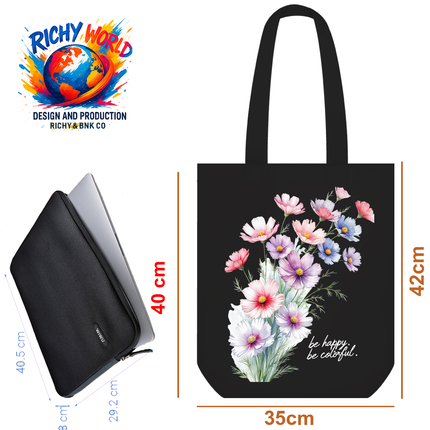 Cosmos Whispers - Flower Tote Bag – Eco Canvas