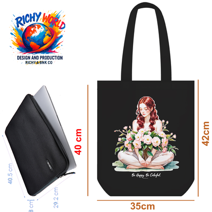 Rose Harmony Girl - Lifestyle Bag Tote – Eco Canvas