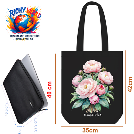 Peony Pink - Flower Tote Bag – Eco Canvas