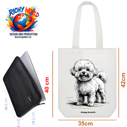 Happy Bichon - Dog Tote Bag – Eco Canvas