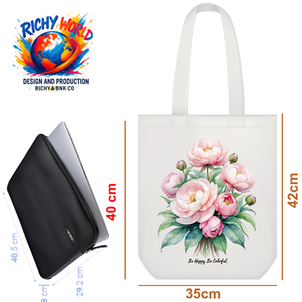 Peony Pink - Flower Tote Bag – Eco Canvas