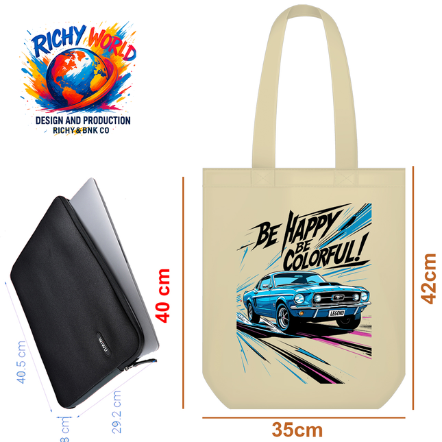 Classic Blue Car - Vehicle Bag Tote – Eco Canvas