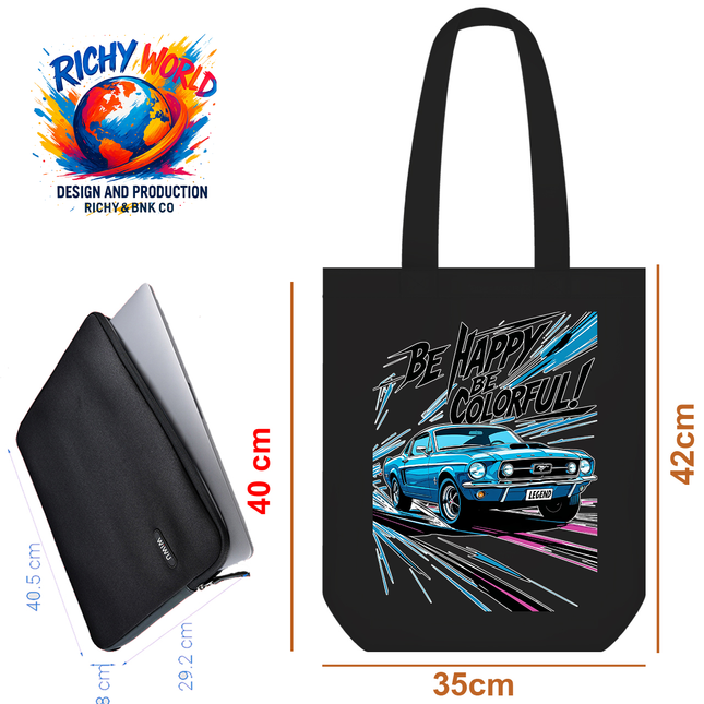 Classic Blue Car - Vehicle Bag Tote – Eco Canvas