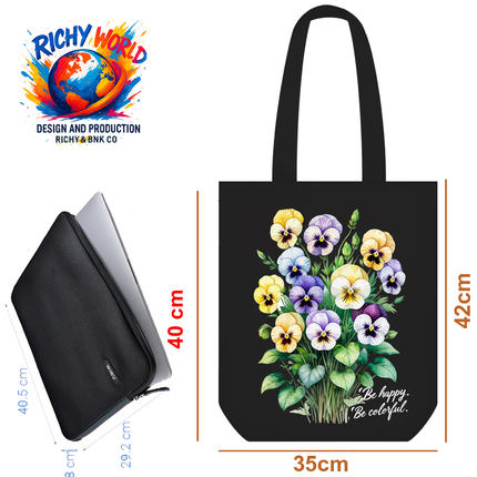 Pansy Garden Style 1 - Flower Tote Bag – Eco Canvas