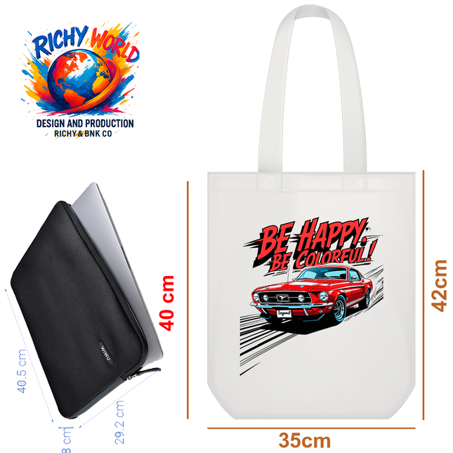 Classic Red Car - Vehicle Bag Tote – Eco Canvas