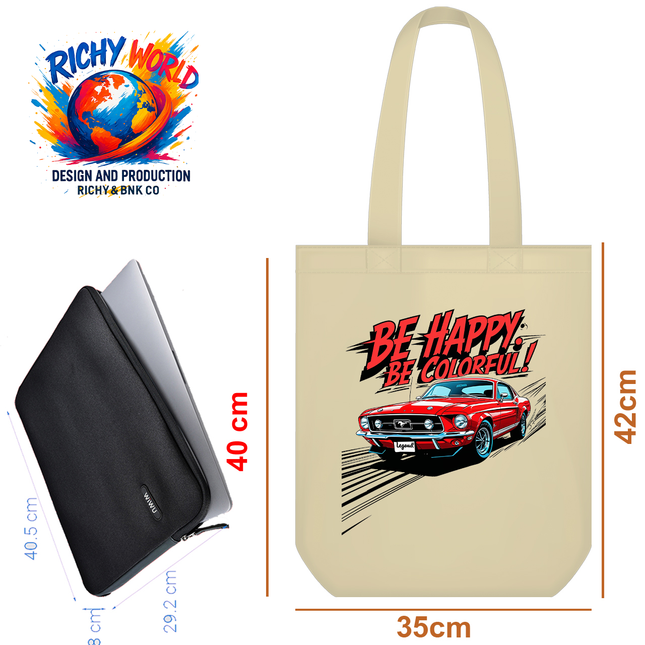 Classic Red Car - Vehicle Bag Tote – Eco Canvas