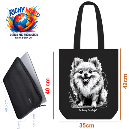 Happy Pomeranian - Dog Tote Bag – Eco Canvas