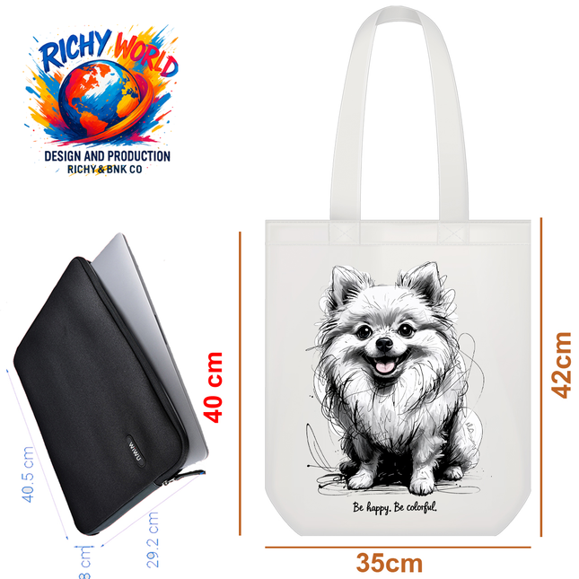 Happy Pomeranian - Dog Tote Bag – Eco Canvas