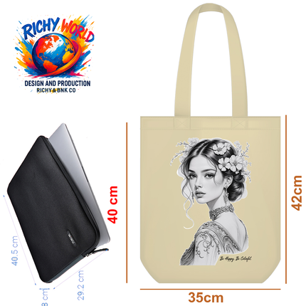 Timeless Muse Girl - Lifestyle Bag Tote – Eco Canvas