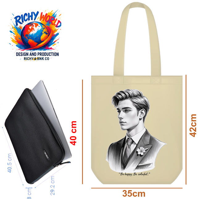 Handsome man - Lifestyle Tote Bag – Eco Canvas