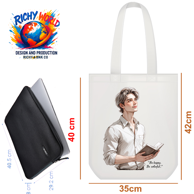 The Man with a book - Lifestyle Bag Tote – Eco Canvas