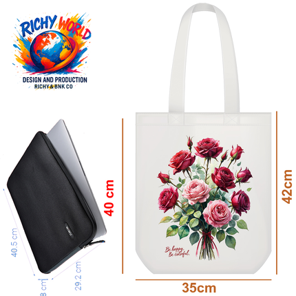 Red Rose - Flower Tote Bag – Eco Canvas