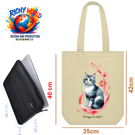 Sakura Spirit - Cat Tote Bag – Eco Canvas