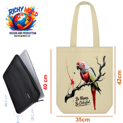 Red Green Perrot Bird - Tote Bag – Eco Canvas