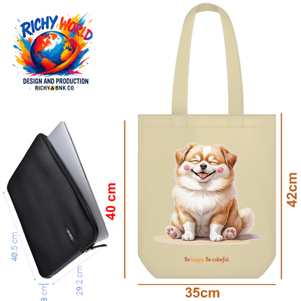 Cheeky Corgi Happy - Dog Tote Bag – Eco Canvas