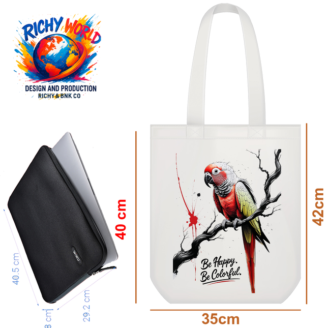 Red Green Perrot Bird - Tote Bag – Eco Canvas
