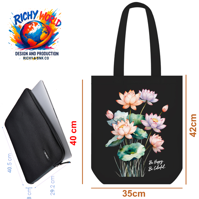 Beautiful Lotus - Flower Tote Bag – Eco Canvas