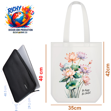 Beautiful Lotus - Flower Tote Bag – Eco Canvas