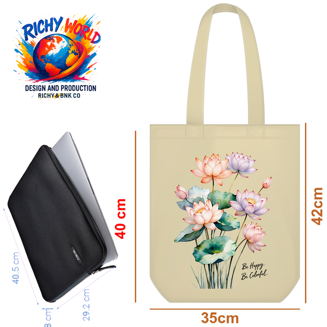 Beautiful Lotus - Flower Tote Bag – Eco Canvas