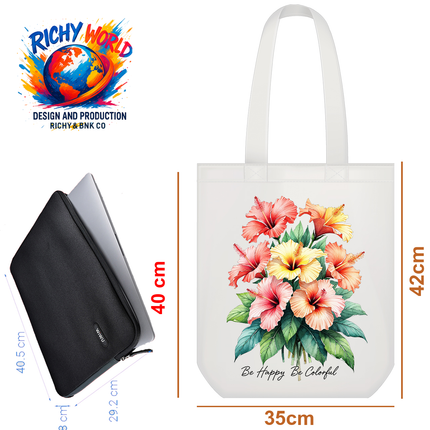 Vibrant Hibiscus - Flower Tote Bag – Eco Canvas