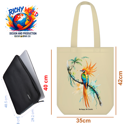 Tropical Paradise - Bird Tote Bag – Eco Canvas