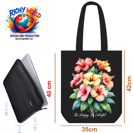 Vibrant Hibiscus - Flower Tote Bag – Eco Canvas