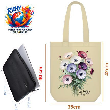 Bouquet Anemone  - Flower Tote Bag – Eco Canvas