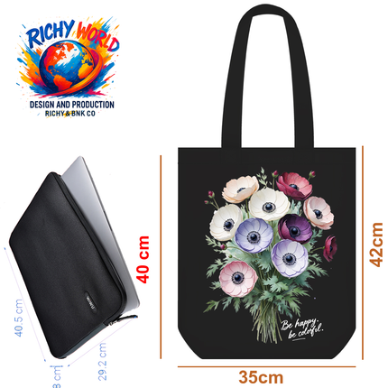 Bouquet Anemone  - Flower Tote Bag – Eco Canvas