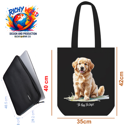 Happy Golden Retriever - Dog Tote Bag – Eco Canvas