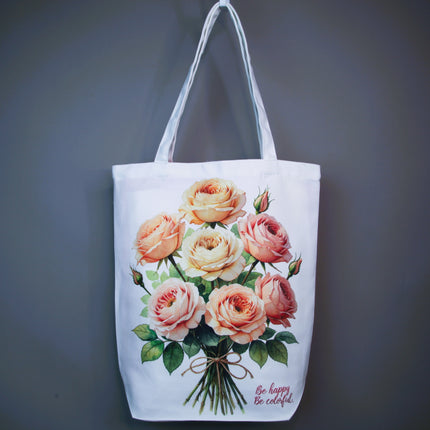 Pink Rose Romance Style 2 - Flower Tote Bag – Eco Canvas