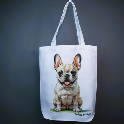 Happy French Bulldog - Dog Tote Bag – Eco Canvas