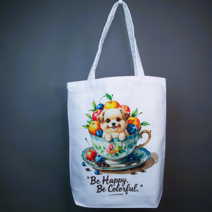 Cute Puppy &Plum - Dog Tote Bag – Eco Canvas