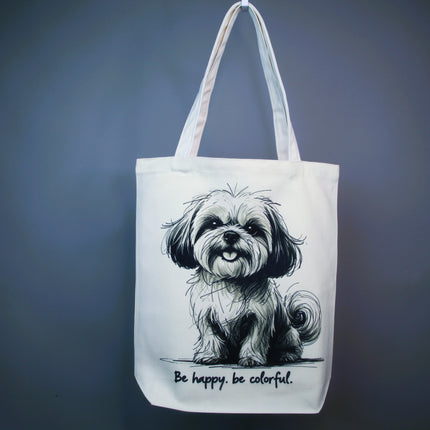 Happy Shih Tzu - Dog Tote Bag – Eco Canvas