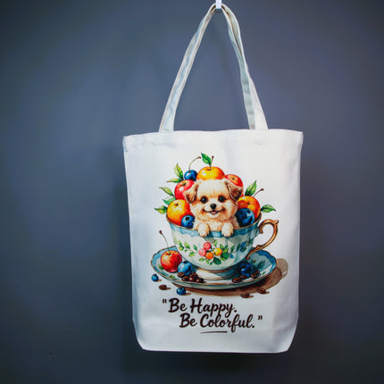 Cute Puppy &Plum - Dog Tote Bag – Eco Canvas