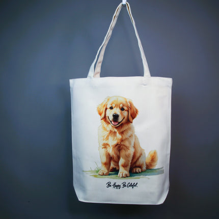 Happy Golden Retriever - Dog Tote Bag – Eco Canvas