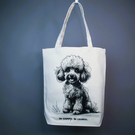 Happy Poodle - Dog Tote Bag – Eco Canvas