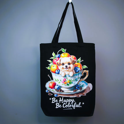 Cute Puppy &Plum - Dog Tote Bag – Eco Canvas