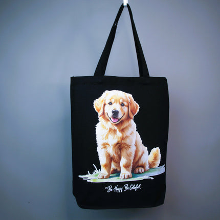 Happy Golden Retriever - Dog Tote Bag – Eco Canvas