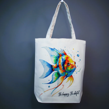 Orange Angle Fish - Tote Bag (Black, White, Beige) – Eco Canvas