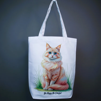 Fluffy Blue Eyes - Cat Tote Bag – Eco Canvas
