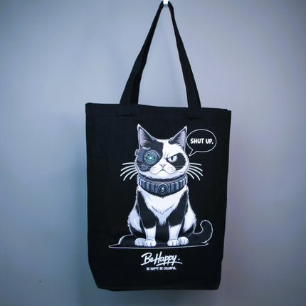 Cyber Cat Tote Bag – Eco Canvas